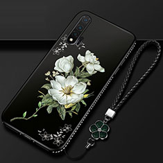 Funda Silicona Gel Goma Flores Carcasa para Huawei Nova 6 5G Blanco