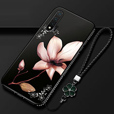 Funda Silicona Gel Goma Flores Carcasa para Huawei Nova 6 5G Marron