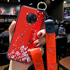 Funda Silicona Gel Goma Flores Carcasa para Vivo Nex 3S Rojo