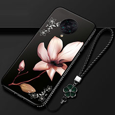 Funda Silicona Gel Goma Flores Carcasa para Xiaomi Redmi K30 Pro 5G Negro