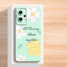 Funda Silicona Gel Goma Flores Carcasa para Xiaomi Redmi Note 12 Pro+ Plus 5G Verde