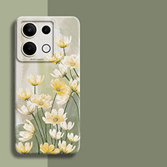 Funda Silicona Gel Goma Flores Carcasa para Xiaomi Redmi Note 13 Pro 5G Verde