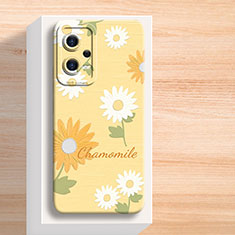 Funda Silicona Gel Goma Flores Carcasa S01 para Xiaomi Redmi Note 12 5G Amarillo