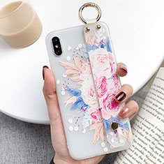 Funda Silicona Gel Goma Flores Carcasa S02 para Apple iPhone X Multicolor