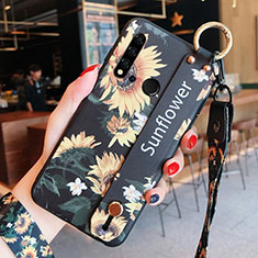 Funda Silicona Gel Goma Flores Carcasa S02 para Huawei P20 Lite (2019) Amarillo