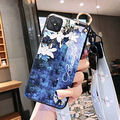 Funda Silicona Gel Goma Flores Carcasa S02 para Oppo A92s 5G Azul