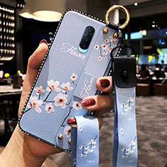 Funda Silicona Gel Goma Flores Carcasa S02 para Oppo RX17 Pro Azul Cielo