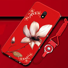 Funda Silicona Gel Goma Flores Carcasa S02 para Xiaomi Redmi 8A Rojo Rosa