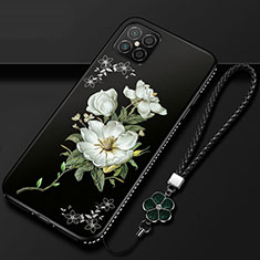 Funda Silicona Gel Goma Flores Carcasa S03 para Huawei Nova 8 SE 5G Negro