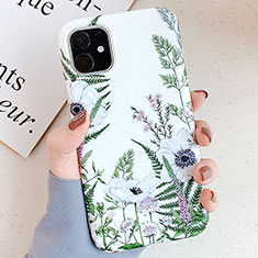 Funda Silicona Gel Goma Flores Carcasa S05 para Apple iPhone 11 Pro Verde