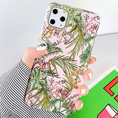 Funda Silicona Gel Goma Flores Carcasa S09 para Apple iPhone 11 Pro Verde