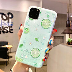 Funda Silicona Gel Goma Fruta Carcasa C01 para Apple iPhone 11 Pro Max Verde