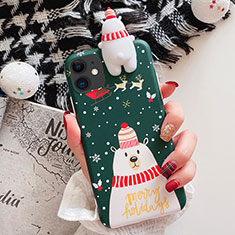 Funda Silicona Gel Goma Navidad Carcasa C02 para Apple iPhone 11 Verde