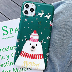 Funda Silicona Gel Goma Navidad Carcasa S01 para Apple iPhone 11 Pro Max Verde