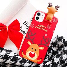 Funda Silicona Gel Goma Navidad Carcasa S02 para Apple iPhone 12 Mini Rojo