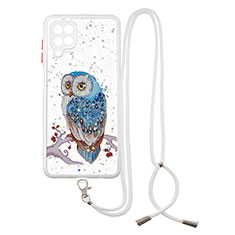 Funda Silicona Gel Goma Patron de Moda Carcasa con Acollador Cordon Lanyard Y01X para Samsung Galaxy F12 Multicolor