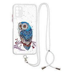 Funda Silicona Gel Goma Patron de Moda Carcasa con Acollador Cordon Lanyard Y01X para Xiaomi Poco M3 Multicolor