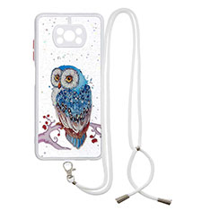 Funda Silicona Gel Goma Patron de Moda Carcasa con Acollador Cordon Lanyard Y01X para Xiaomi Poco X3 Multicolor