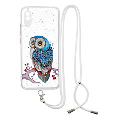 Funda Silicona Gel Goma Patron de Moda Carcasa con Acollador Cordon Lanyard Y01X para Xiaomi Redmi 9AT Multicolor