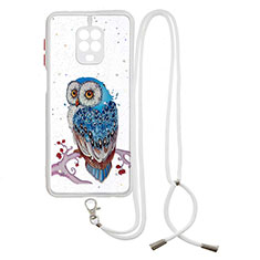 Funda Silicona Gel Goma Patron de Moda Carcasa con Acollador Cordon Lanyard Y01X para Xiaomi Redmi Note 9 Pro Multicolor