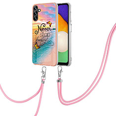 Funda Silicona Gel Goma Patron de Moda Carcasa con Acollador Cordon Lanyard Y03B para Samsung Galaxy A13 5G Multicolor