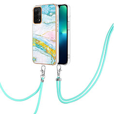 Funda Silicona Gel Goma Patron de Moda Carcasa con Acollador Cordon Lanyard Y05B para OnePlus Nord N200 5G Vistoso