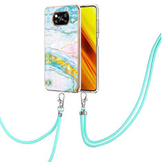 Funda Silicona Gel Goma Patron de Moda Carcasa con Acollador Cordon Lanyard Y05B para Xiaomi Poco X3 Pro Vistoso