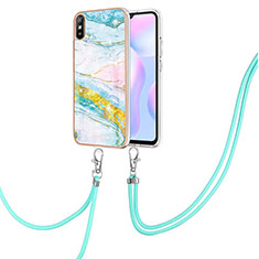 Funda Silicona Gel Goma Patron de Moda Carcasa con Acollador Cordon Lanyard Y05B para Xiaomi Redmi 9AT Vistoso