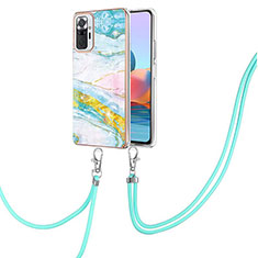 Funda Silicona Gel Goma Patron de Moda Carcasa con Acollador Cordon Lanyard Y05B para Xiaomi Redmi Note 10 Pro 4G Vistoso