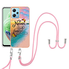 Funda Silicona Gel Goma Patron de Moda Carcasa con Acollador Cordon Lanyard YB3 para Xiaomi Poco X5 5G Multicolor