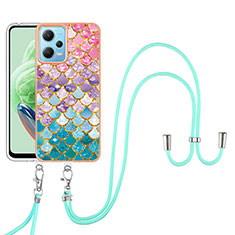 Funda Silicona Gel Goma Patron de Moda Carcasa con Acollador Cordon Lanyard YB3 para Xiaomi Poco X5 5G Vistoso