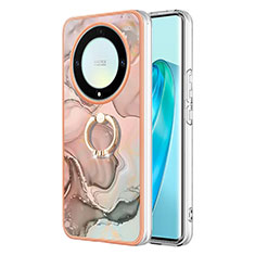 Funda Silicona Gel Goma Patron de Moda Carcasa con Anillo de dedo Soporte Y01B para Huawei Honor Magic5 Lite 5G Rosa
