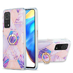 Funda Silicona Gel Goma Patron de Moda Carcasa con Anillo de dedo Soporte Y01B para Xiaomi Redmi K30S 5G Purpura Claro