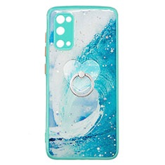 Funda Silicona Gel Goma Patron de Moda Carcasa con Anillo de dedo Soporte Y01X para Samsung Galaxy S20 5G Verde