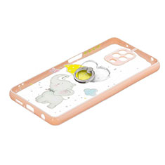 Funda Silicona Gel Goma Patron de Moda Carcasa con Anillo de dedo Soporte Y01X para Xiaomi Redmi Note 9 Pro Amarillo