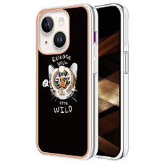 Funda Silicona Gel Goma Patron de Moda Carcasa con Anillo de dedo Soporte Y02B para Apple iPhone 14 Plus Multicolor