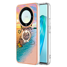 Funda Silicona Gel Goma Patron de Moda Carcasa con Anillo de dedo Soporte Y03B para Huawei Honor Magic5 Lite 5G Multicolor