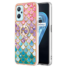 Funda Silicona Gel Goma Patron de Moda Carcasa con Anillo de dedo Soporte Y03B para Oppo A96 4G Vistoso