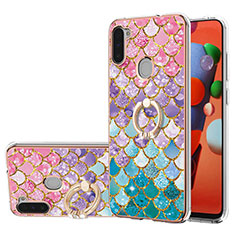 Funda Silicona Gel Goma Patron de Moda Carcasa con Anillo de dedo Soporte Y03B para Samsung Galaxy A11 Vistoso