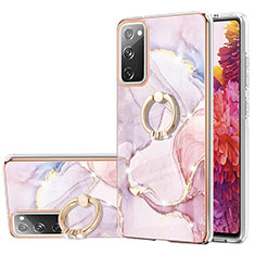 Funda Silicona Gel Goma Patron de Moda Carcasa con Anillo de dedo Soporte Y05B para Samsung Galaxy S20 FE (2022) 5G Rosa