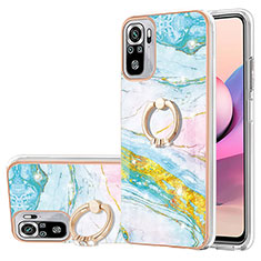 Funda Silicona Gel Goma Patron de Moda Carcasa con Anillo de dedo Soporte Y05B para Xiaomi Redmi Note 10 4G Vistoso