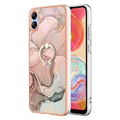 Funda Silicona Gel Goma Patron de Moda Carcasa con Anillo de dedo Soporte YB1 para Samsung Galaxy M04 Rosa