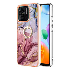 Funda Silicona Gel Goma Patron de Moda Carcasa con Anillo de dedo Soporte YB1 para Xiaomi Redmi 10C 4G Multicolor