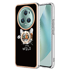 Funda Silicona Gel Goma Patron de Moda Carcasa con Anillo de dedo Soporte YB2 para Huawei Honor Magic5 Pro 5G Multicolor