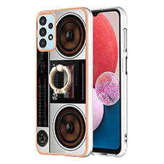 Funda Silicona Gel Goma Patron de Moda Carcasa con Anillo de dedo Soporte YB2 para Samsung Galaxy M32 5G Vistoso