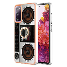 Funda Silicona Gel Goma Patron de Moda Carcasa con Anillo de dedo Soporte YB2 para Samsung Galaxy S20 FE 5G Vistoso