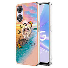 Funda Silicona Gel Goma Patron de Moda Carcasa con Anillo de dedo Soporte YB3 para Oppo A78 5G Multicolor