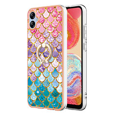 Funda Silicona Gel Goma Patron de Moda Carcasa con Anillo de dedo Soporte YB3 para Samsung Galaxy M04 Vistoso