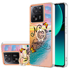 Funda Silicona Gel Goma Patron de Moda Carcasa con Anillo de dedo Soporte YB3 para Xiaomi Mi 13T 5G Multicolor