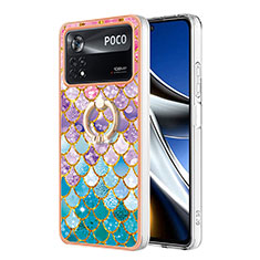 Funda Silicona Gel Goma Patron de Moda Carcasa con Anillo de dedo Soporte YB3 para Xiaomi Poco X4 Pro 5G Vistoso